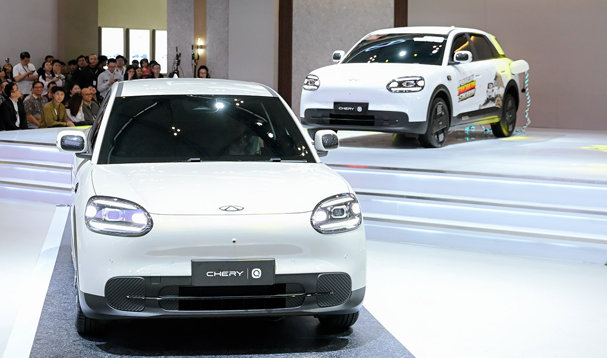 Chery Q menampilkan electric frunk dan fitur parkir otonom