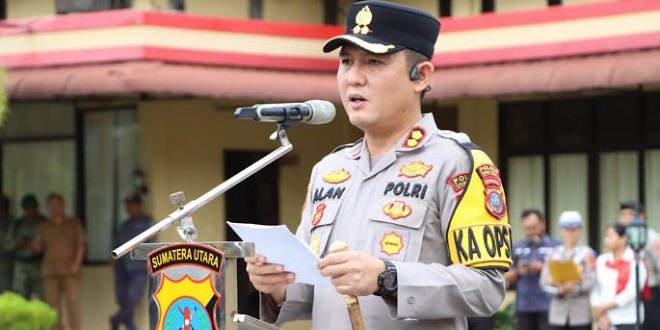 Apel gelar pasukan Operasi Patuh Toba 2026 di Lapangan Apel Polres Tapteng