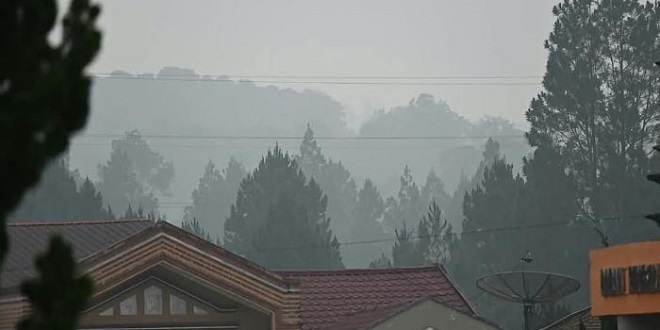 Ilustrasi siswa belajar dari rumah akibat asap kebakaran hutan dan lahan di Humbang Hasundutan