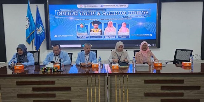 Suasana kuliah tamu Campus Hiring PG-PAUD di Aula FIP UNIMED