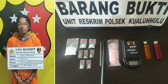 Ilustrasi penangkapan narkoba di Kualuh Hulu dan barang bukti sabu-sabu