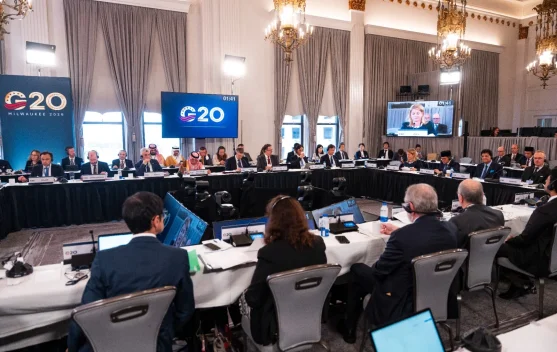 Menteri Perdagangan Budi Santoso berbicara di pertemuan menteri perdagangan G20
