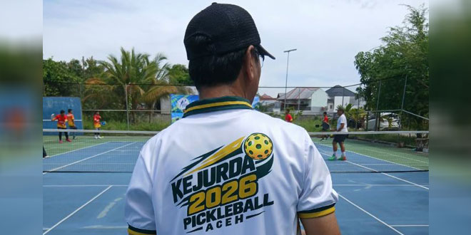 Peserta Kejurda Pickleball Aceh 2026 di Lapangan Distanbun Aceh
