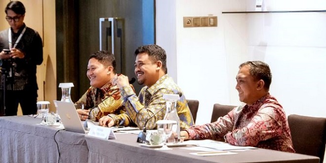Gubernur Sumut Bobby Nasution saat wawancara Jamsostek Award 2026 di Jakarta