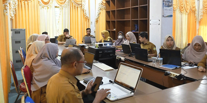 Peserta bimtek Portal Satu Data di Aula Diskominfo Aceh Besar