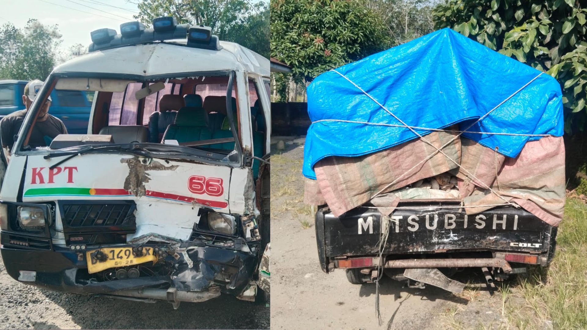 Petugas Satlantas Polres Simalungun saat olah TKP kecelakaan di Nagori Dolok Kahean