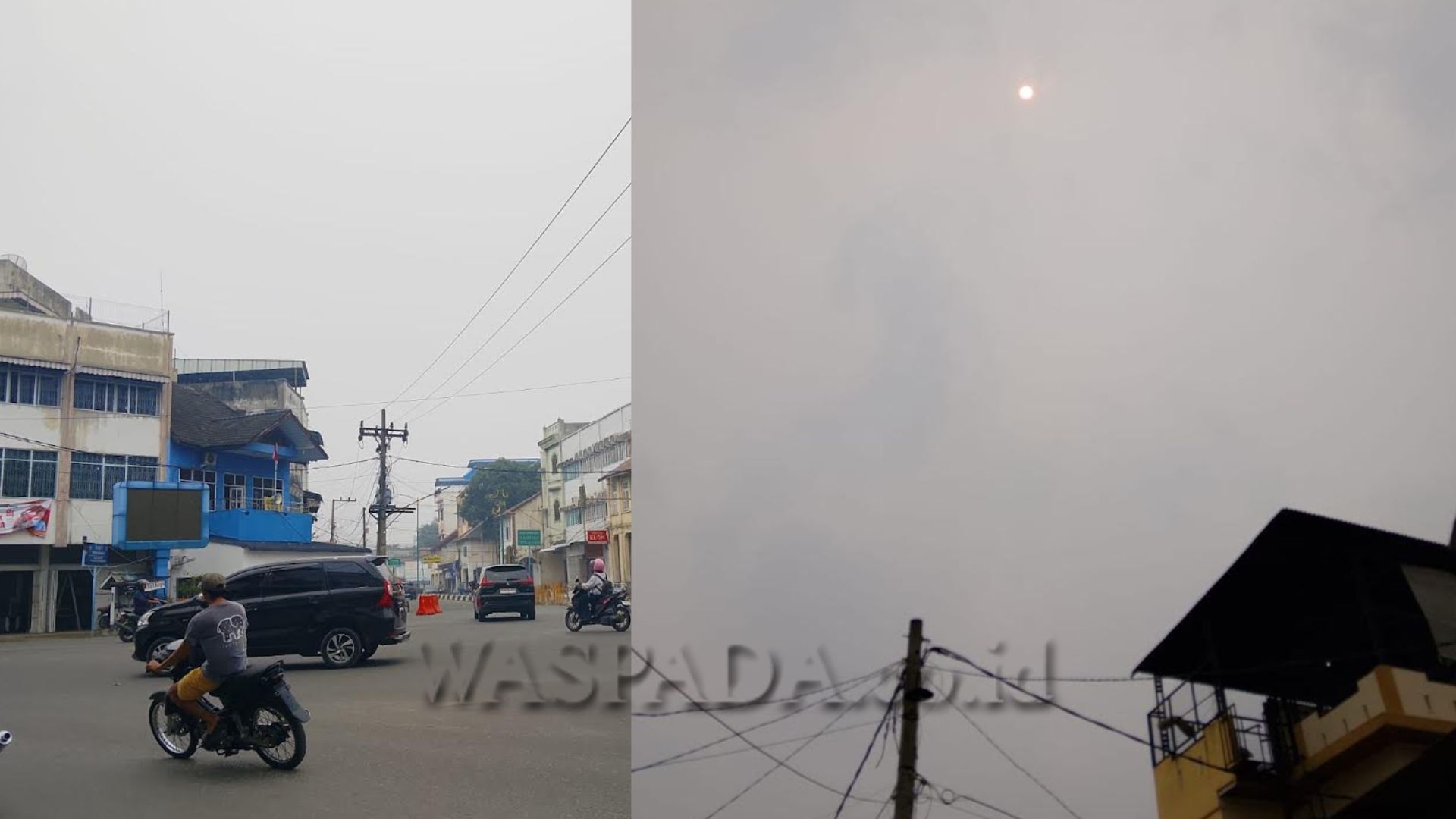 Kabut asap menyelimuti Rantauprapat, Labuhanbatu, mengurangi jarak pandang