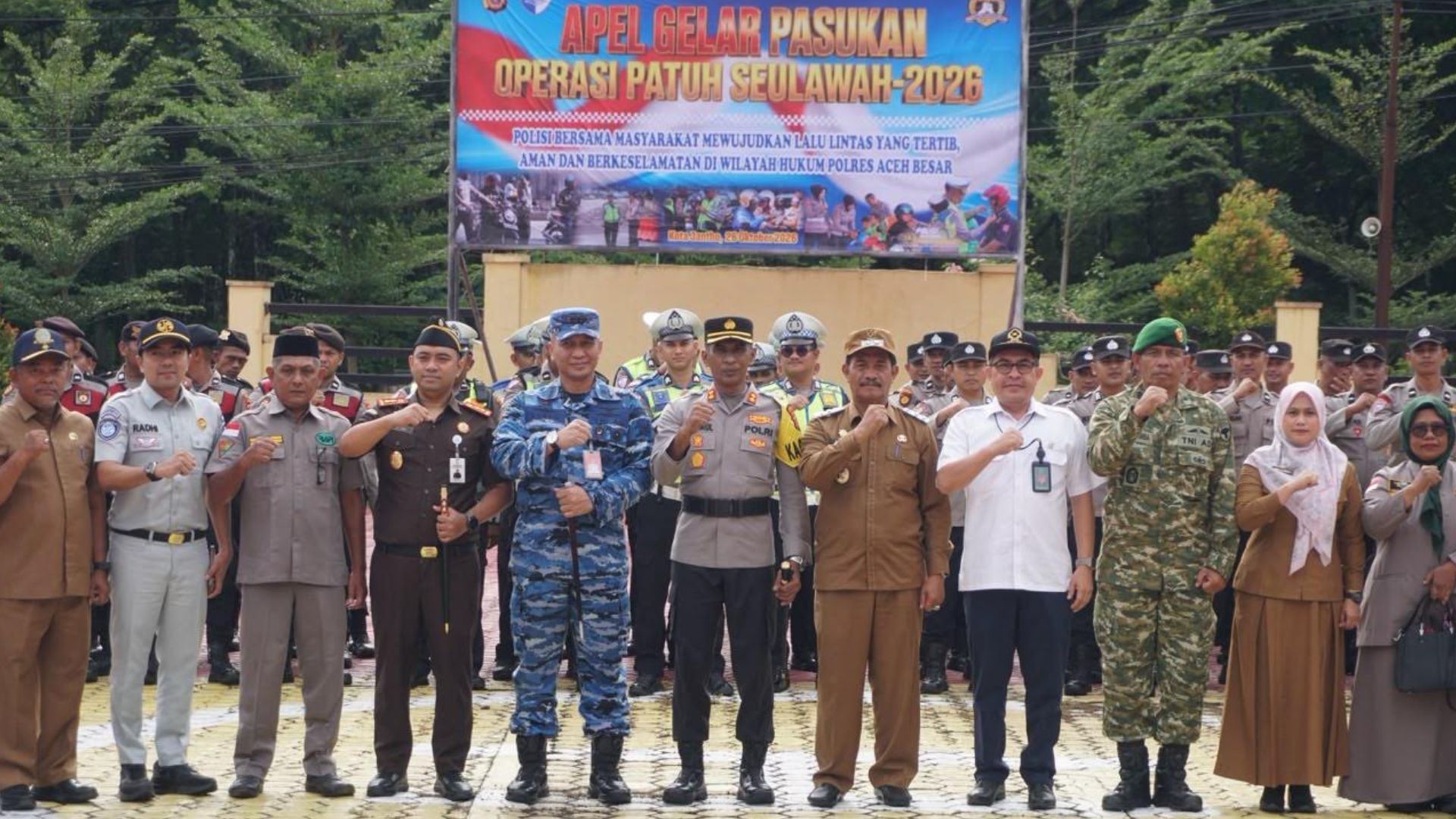 Apel gelar pasukan Operasi Patuh Seulawah 2026 di Lapangan Apel Mapolres Aceh Besar
