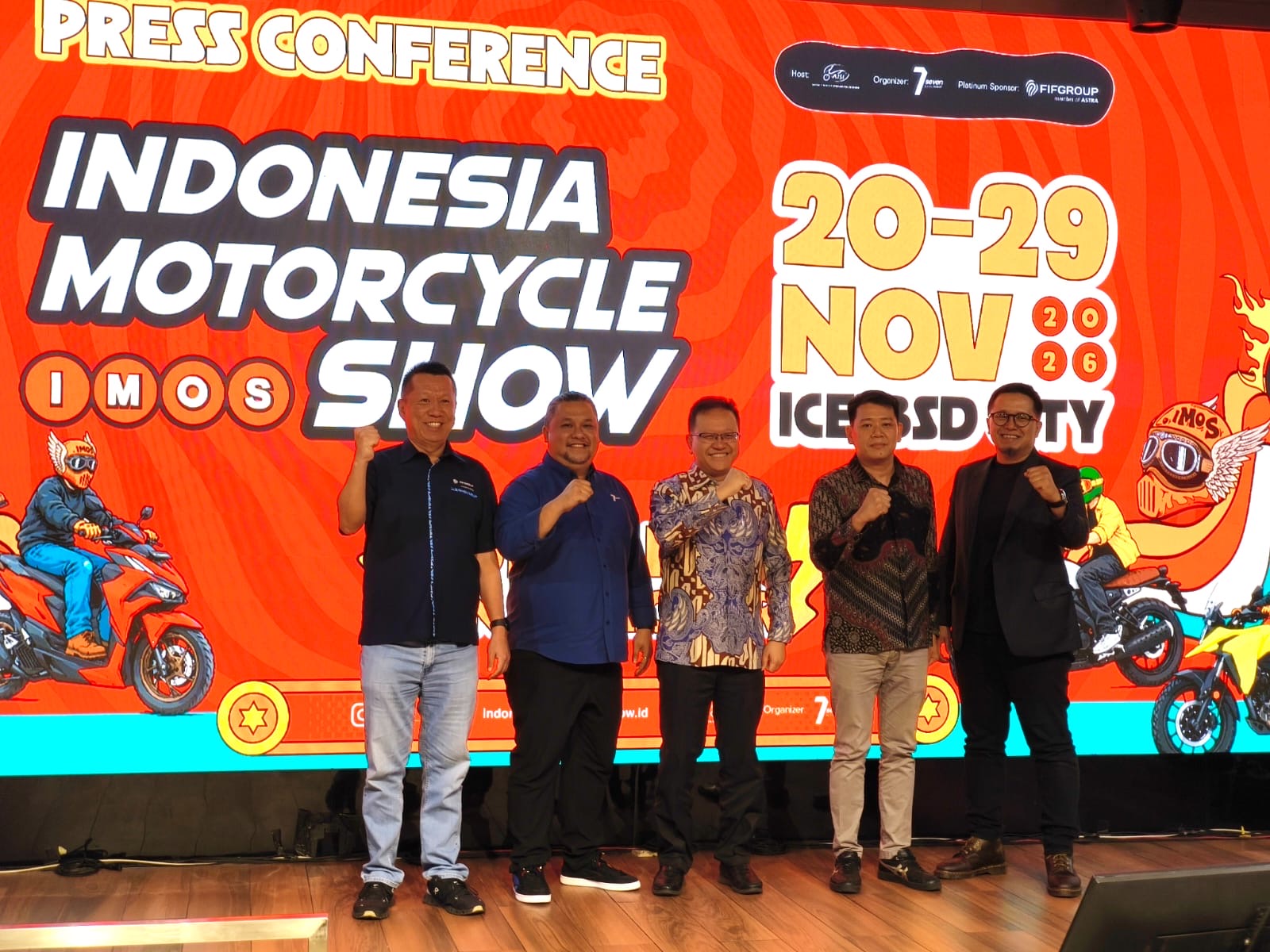 Poster IMOS 2026 di ICE BSD dengan tema Riding Towards a Sustainable Future