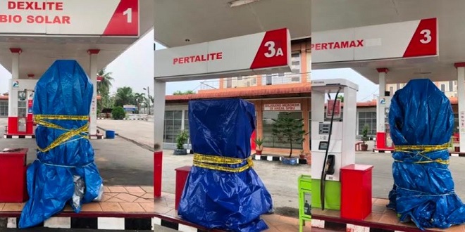SPBU Suka Damai disegel polisi di Serdangbedagai