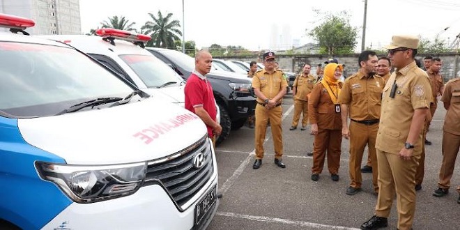 Wali Kota meninjau apel kendaraan dinas di parkir Lotte Grosir Medan Sunggal