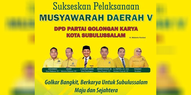 Dua calon ketua DPD II Golkar Subulussalam saat pendaftaran Musda V