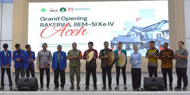 Pembukaan Rakerwil IV BEM-SI Aceh di Gedung Multiguna Universitas Samudra Langsa