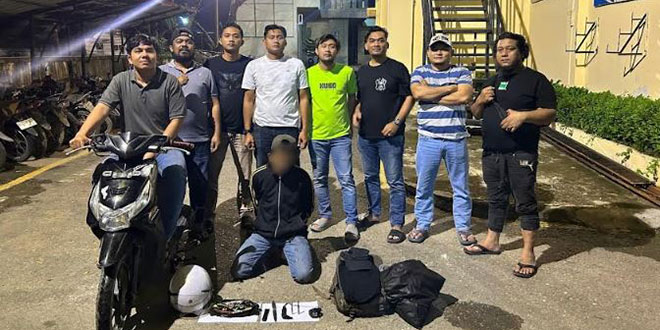 Ilustrasi barang bukti dan polisi dalam kasus pencurian ECU di Langsa