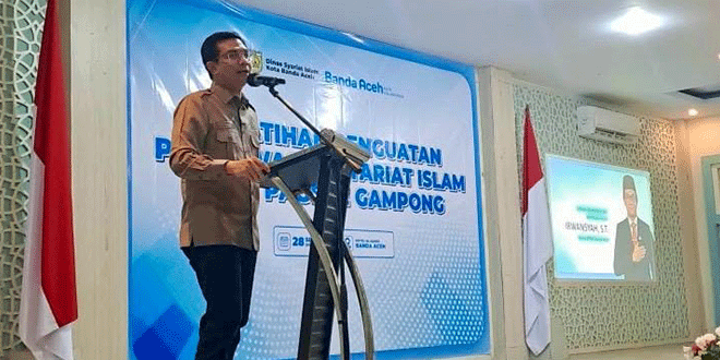 Peserta pelatihan pageu gampong DSI Banda Aceh di Aula Hotel Hanifi