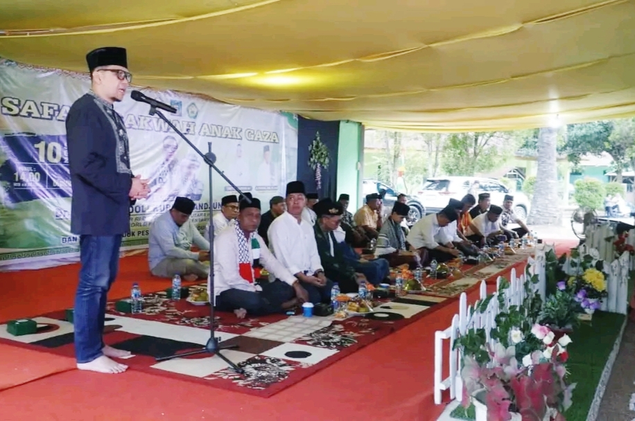 Safari Dakwah Anak Gaza di Pondok Pesantren Ulumul Quran, Stabat dengan penyerahan donasi