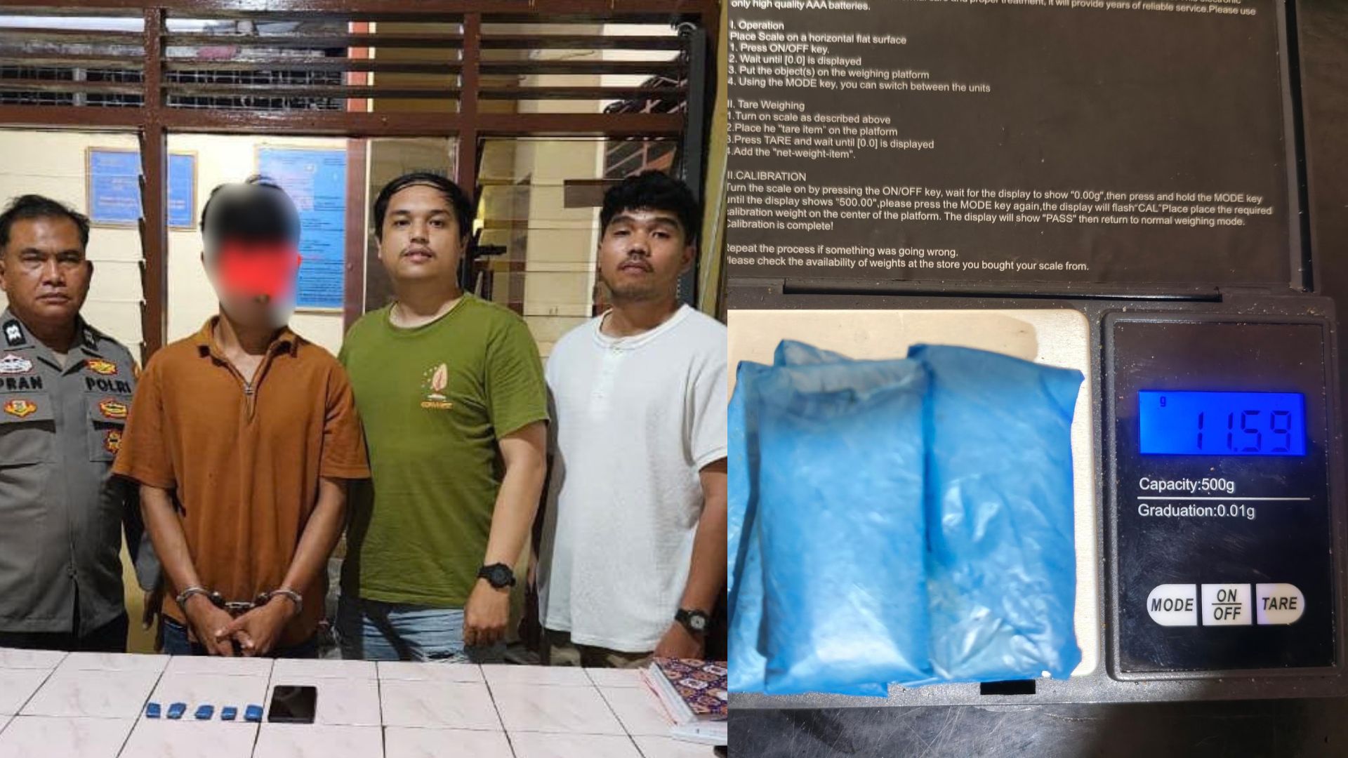 Polisi mengamankan barang bukti diduga ganja di lapangan bola Nagori Karang Sari, Simalungun