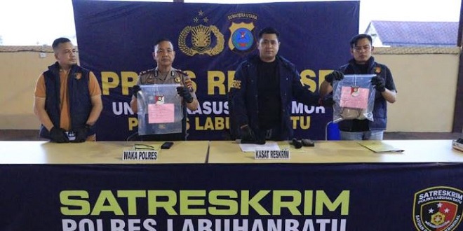 Polisi mengamankan barang bukti sepeda motor di Labuhanbatu