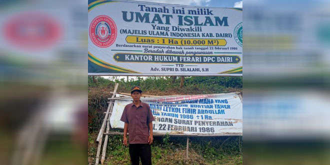 Ilustrasi lahan wakaf di Desa Sungai Raya, Dairi