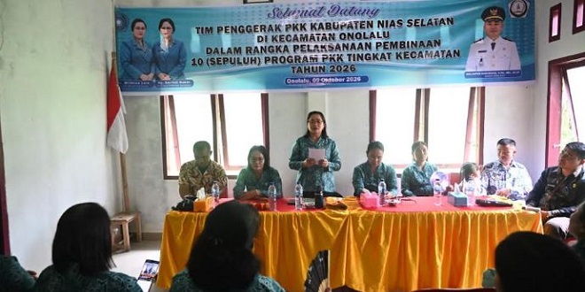 Pembinaan TP PKK Nias Selatan di Aula Kantor Camat Onolalu