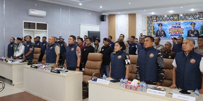 Deklarasi Polisi Bersama Masyarakat Tolak Narkoba di Polres Tapanuli Tengah