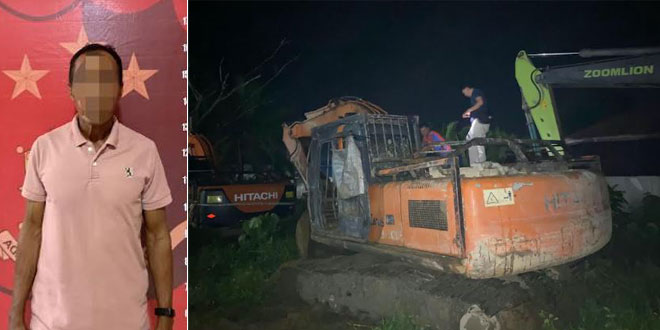 Alat berat excavator dan peralatan tambang yang disita di lokasi dugaan tambang ilegal