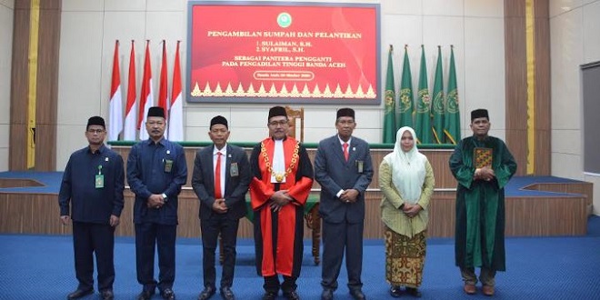 Suasana pelantikan Panitera Pengganti di Pengadilan Tinggi Banda Aceh