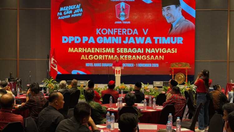 Peserta dan pengurus PA GMNI Jawa Timur saat Konferda V di Surabaya